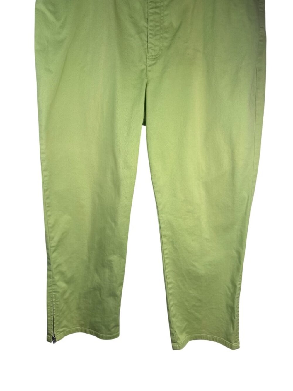 2/$30 Lauren Jeans Co. Ralph Lauren 14 Lime Green Stretch Cropped Pants - Picture 10 of 16